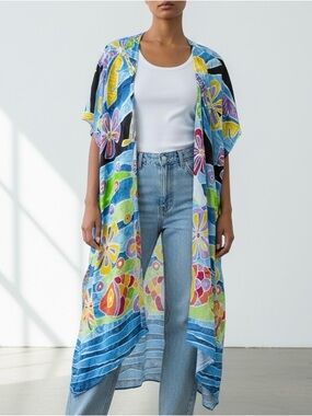 Multicolor Floral Kimono